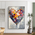 Colorful Heart Abstract - Vibrant Emotion - Filled Art GAB0510
