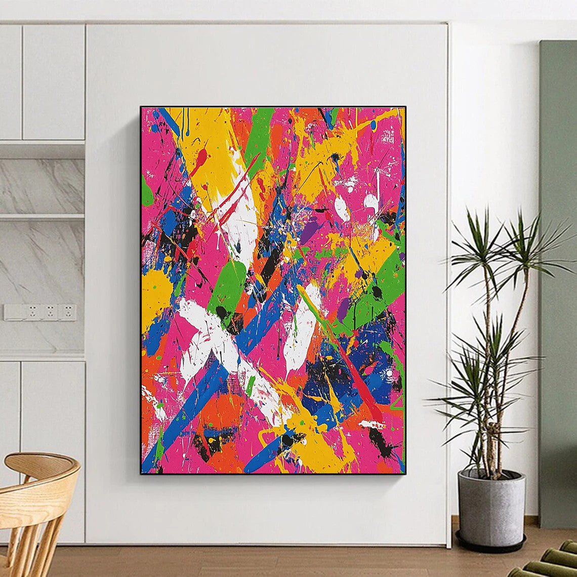 Splatter Color Abstract Painting with Energetic Chaos WINK301