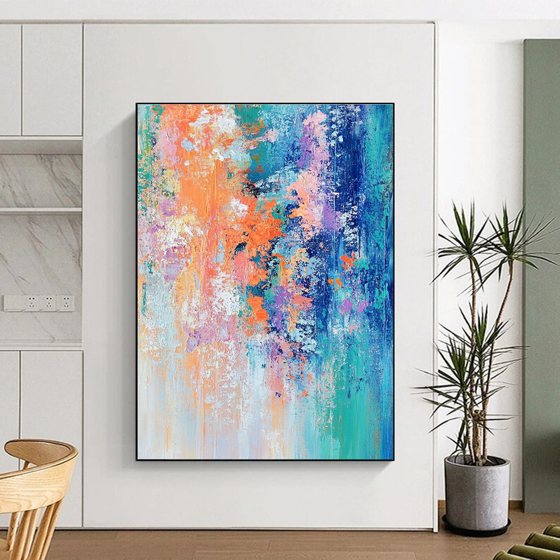 Vibrant Color Fusion Abstract Painting for Modern Spaces GAB0660