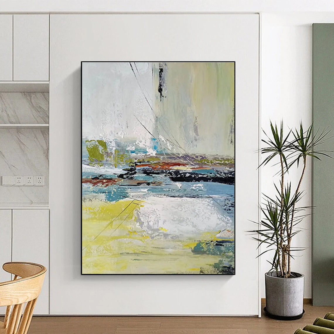 Vibrant Abstract Landscape Abstract Painting for Art Gallery Installations HENG052