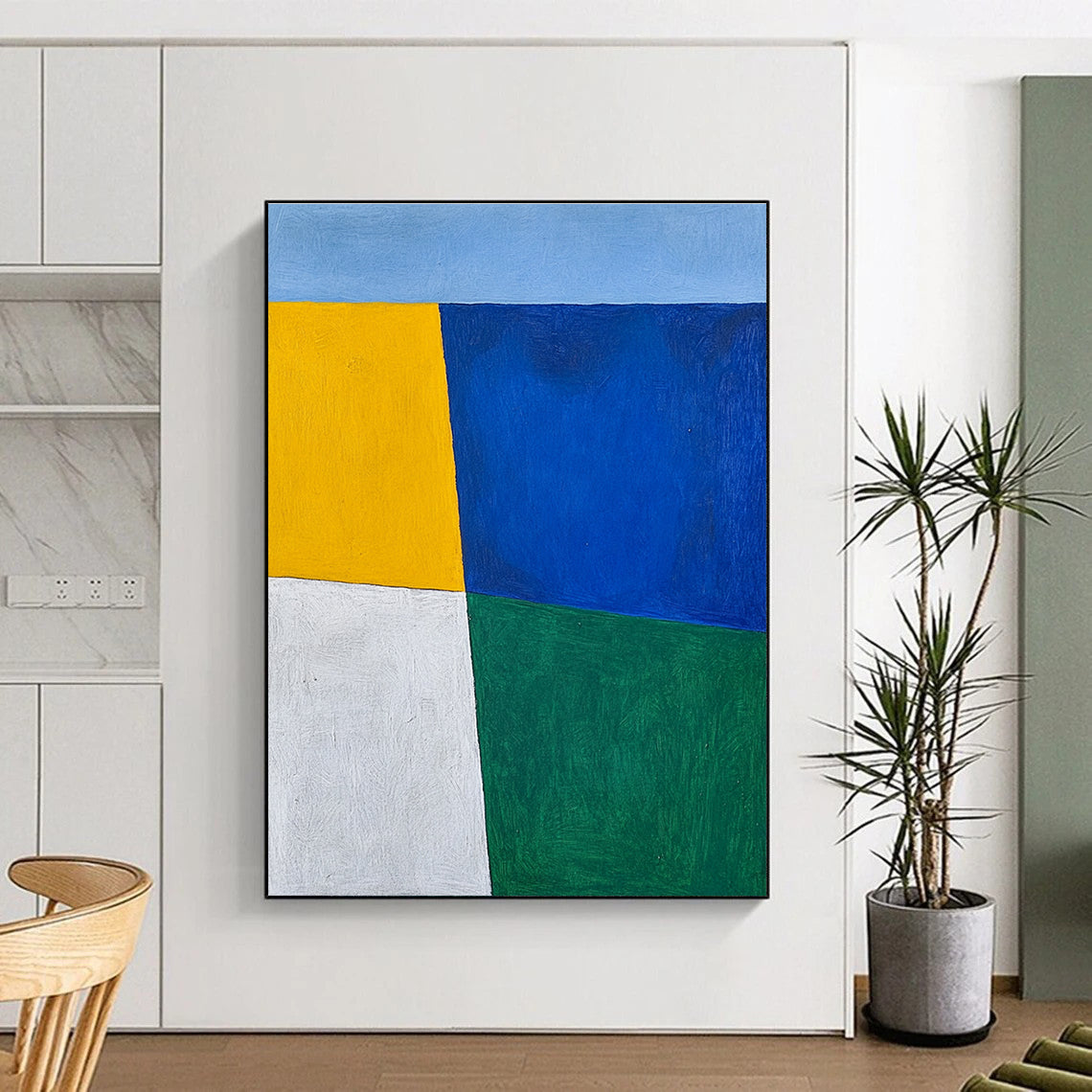 Color - Blocked Simplicity Abstract Painting with Vibrant Clarity WINK219