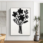 Black Flower Bunch Silhouette Abstract Painting GAB0044