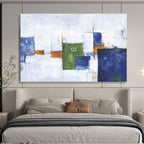Abstract Geometric "02" with Colorful Blocks Abstract Painting ABS323