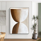 Brown and White Hourglass Shapes - Minimalist Geometric Art GAB0400