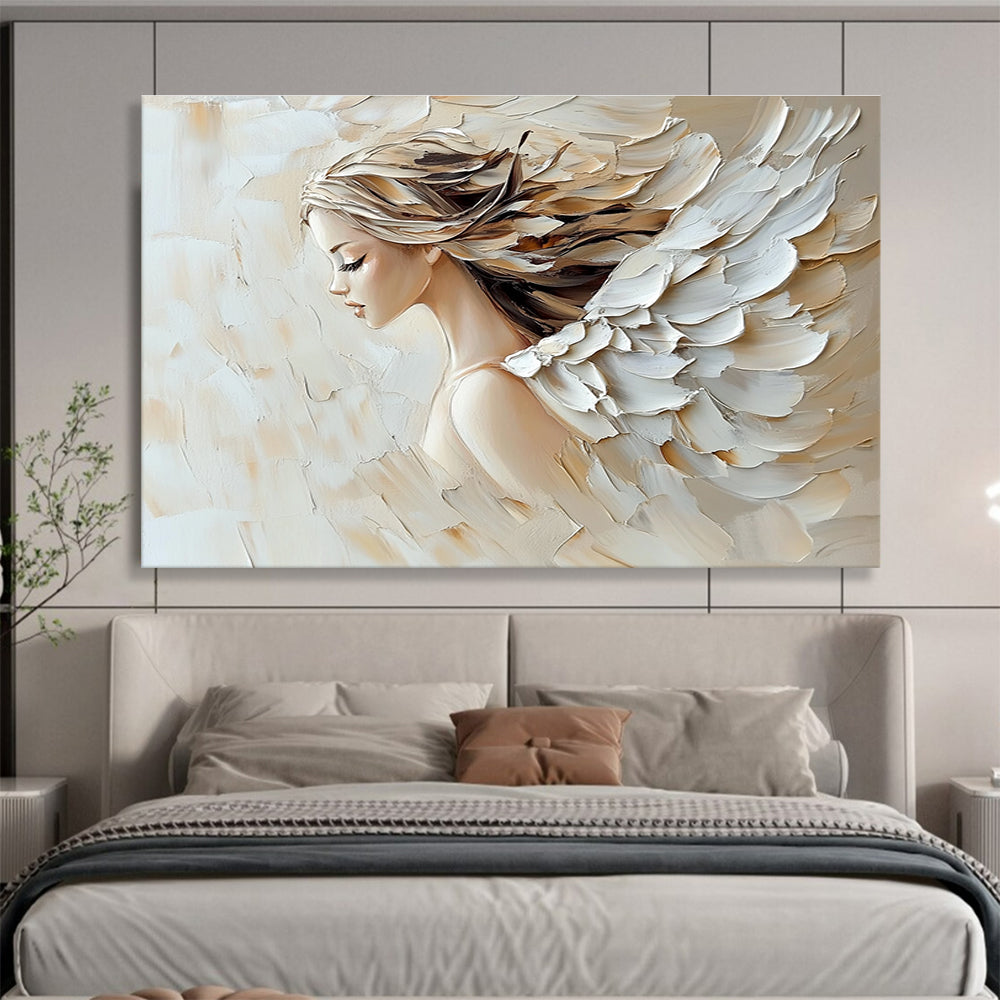 Angel - Winged Figure Abstract Painting with Impasto Technique ABS276