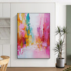 Vibrant Street Abstract - Lively Urban Abstract Painting GAB0643