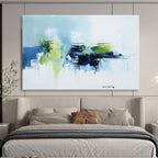 Blue and Green Abstract Landscape with Bold Brushstrokes Abstract Painting ABS373