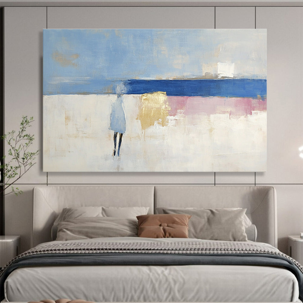 Coastal Figure Abstract with Gold Accent ABS186