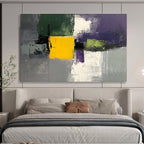Geometric Color Block Abstract Painting with Modern, Structured Harmony ABS482