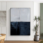 Two - Tone Gray Abstract Painting for Sophisticated Home Libraries HENG206