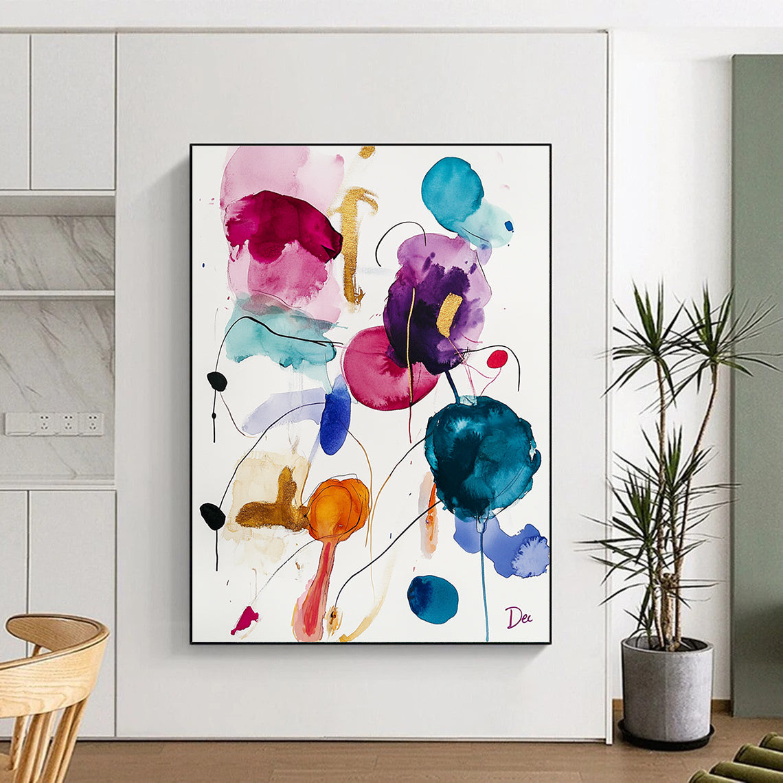 Colorful Fluid Abstract Painting for Creative Studio Lounges GAB1256