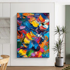 Colorful Abstract Brushstrokes Painting with Joyful Energy WINK405