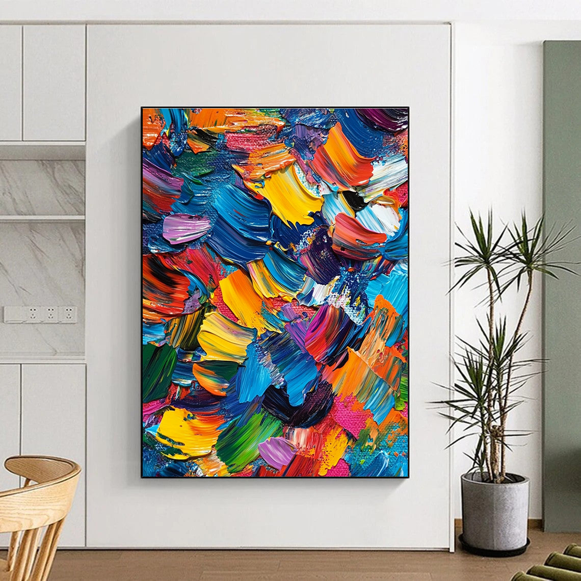 Colorful Abstract Brushstrokes Painting with Joyful Energy WINK405