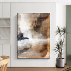 Earth - Toned Abstract Painting for Rustic - Chic Home Interiors HENG209