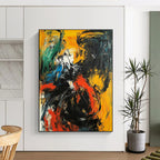 Vivid Color Clash Abstract Painting with Bold Contrasts WINK751