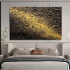 Golden Textured Abstract Painting for Luxury Hotel Lobbies YHT370