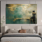 Woman by the Water Abstract Painting for Serene Interiors YHT086