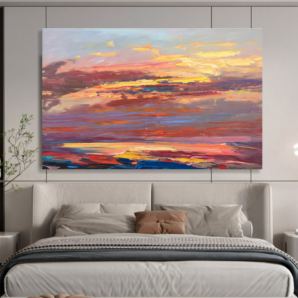 Sunset Sky Abstract Painting for Rooftop Bar Lounges YHT444