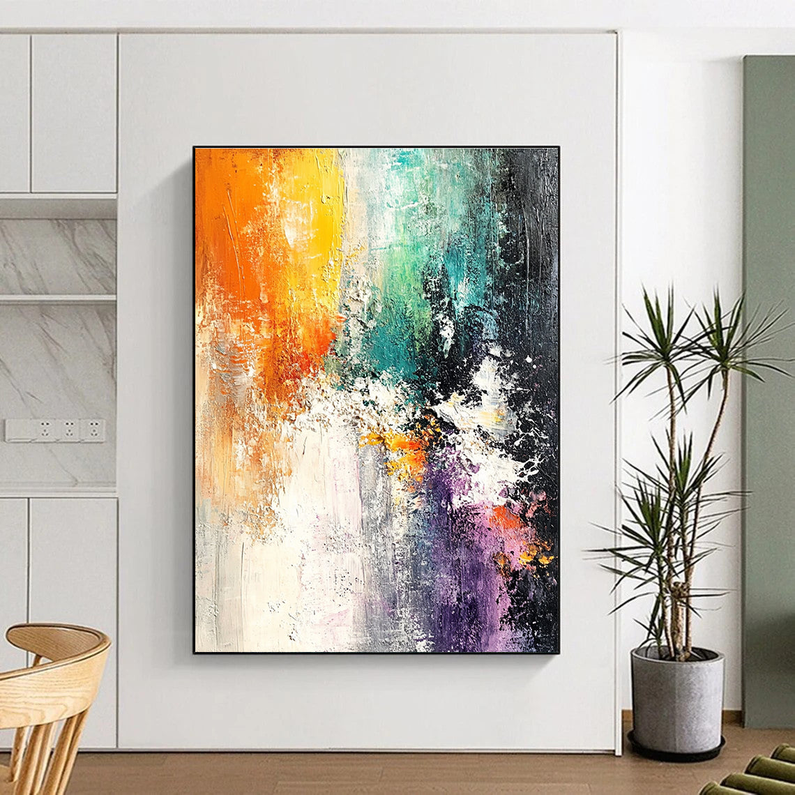 Colorful Textured Abstract Painting for Creative Art Studios GAB0892