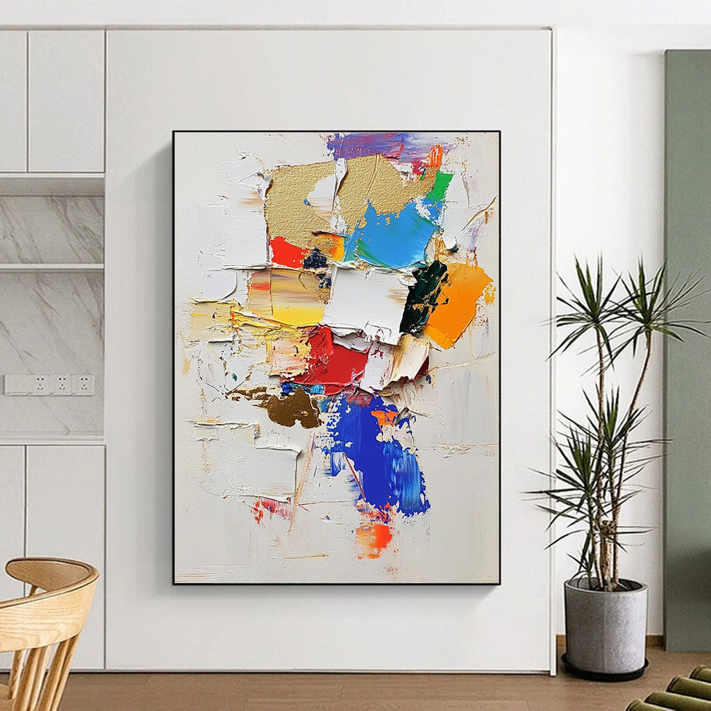 Colorful Collage Abstract Painting with Playful Creativity WINK476
