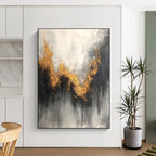 Gold - Wave Abstract Painting for Coastal - Inspired Spas GAB0861