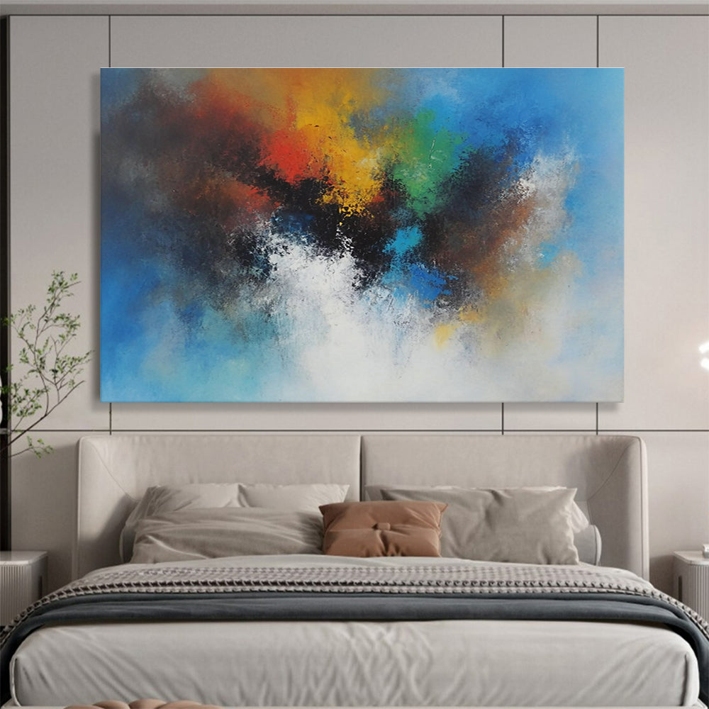 Color Burst Abstract Painting with Dynamic, Vivid Energy ABS481