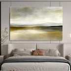 Neutral Tones Landscape Abstract Painting with Serene, Misty Ambiance ABS447