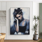 Pensive Woman Portrait - Emotional Figurative Abstract Painting GAB0425