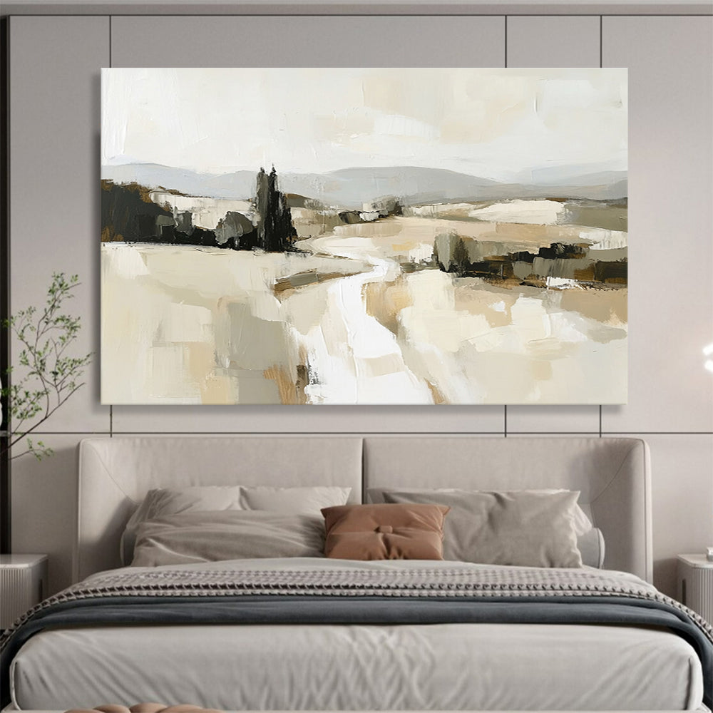Neutral Landscape Abstract Painting with Subtle Tones ABS286