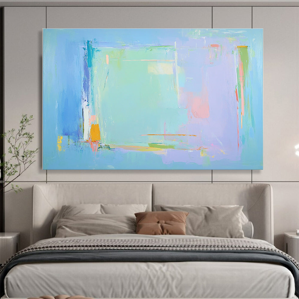 Pastel Color Field Abstract Painting with Soft Blended Hues ABS535