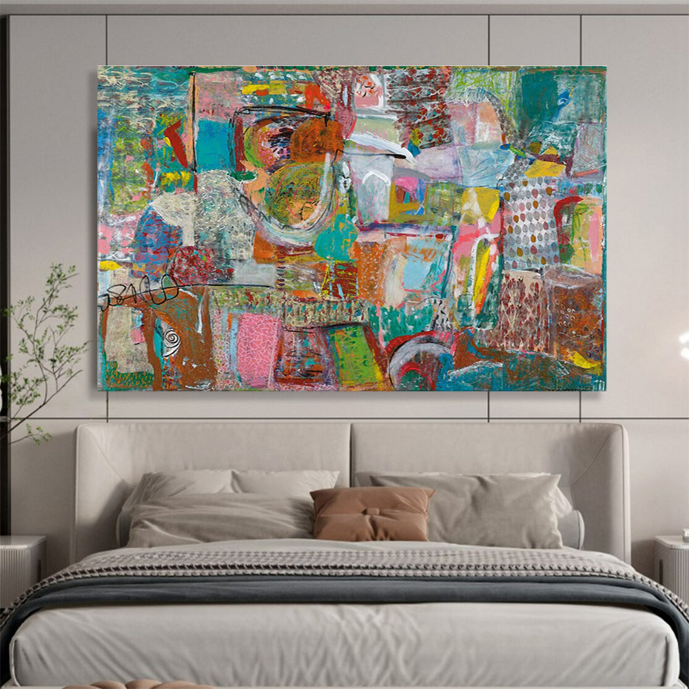 Mixed - Media Abstract Painting for Creative Studio Decor YHT236