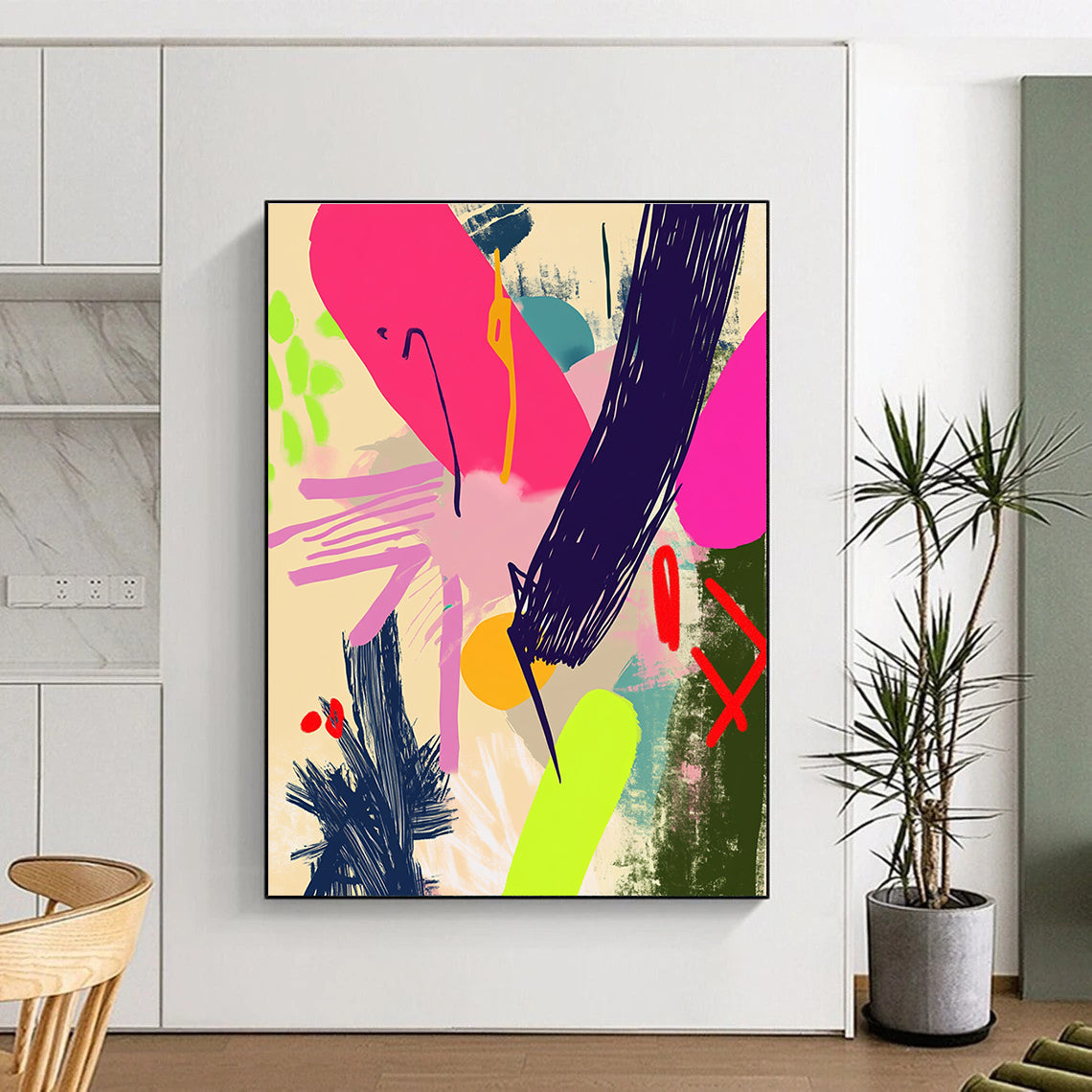 Vibrant Abstract Forms Painting with Bold Vitality WINK313