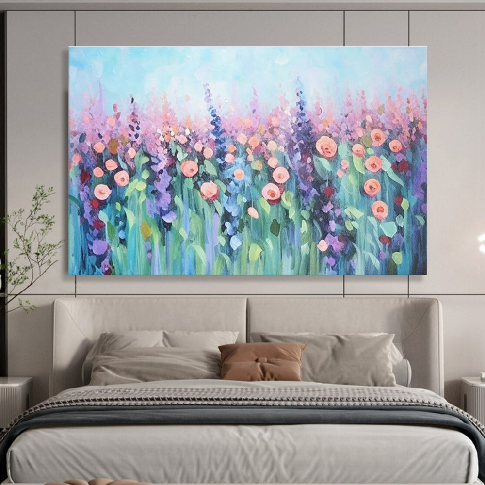 Lavender Field Abstract Painting for Wellness - Oriented Spaces YHT229