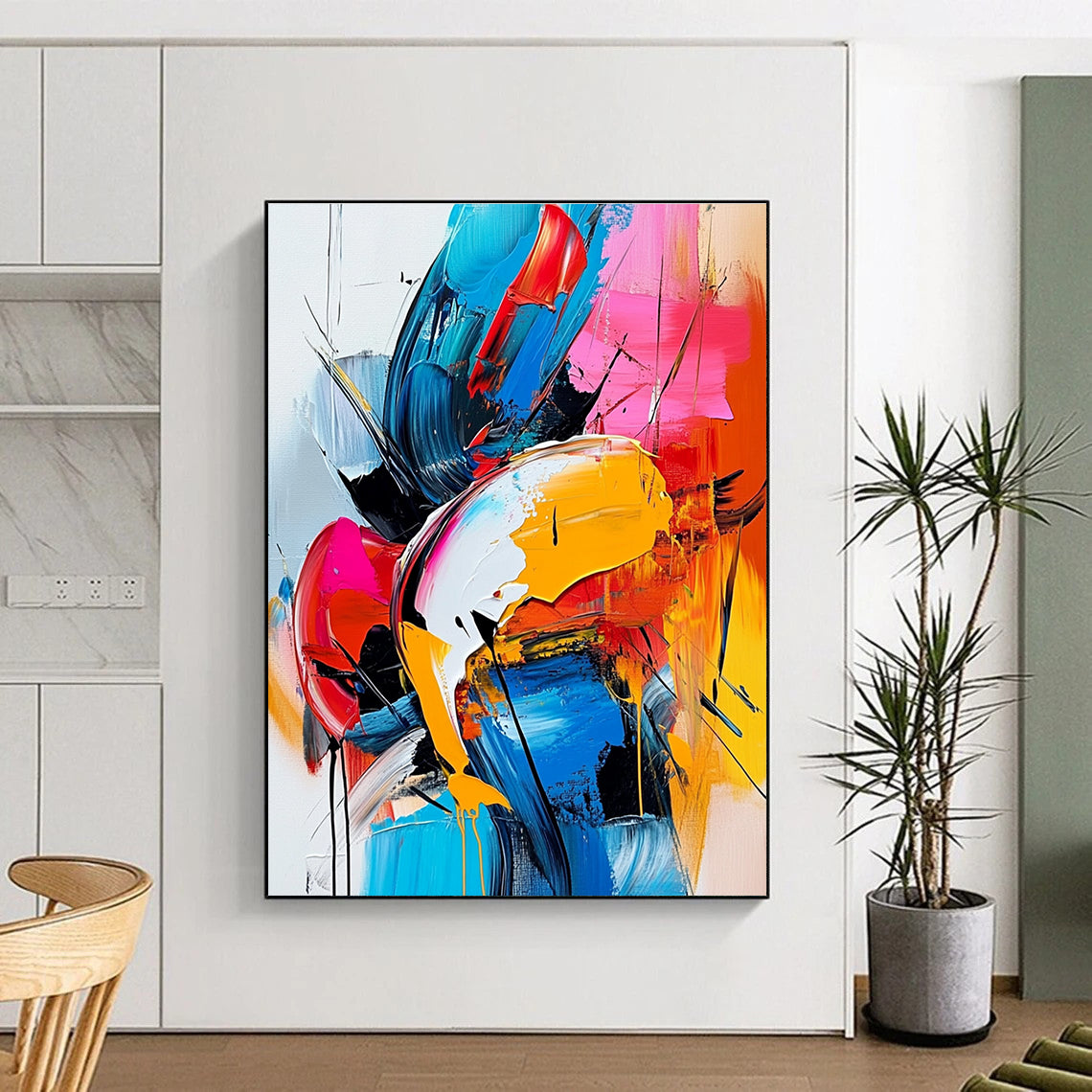 Colorful Expressive Abstract Painting with Vivid Emotions WINK596