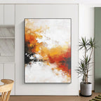 Orange Red Abstract Painting with Fiery Ambience WINK699