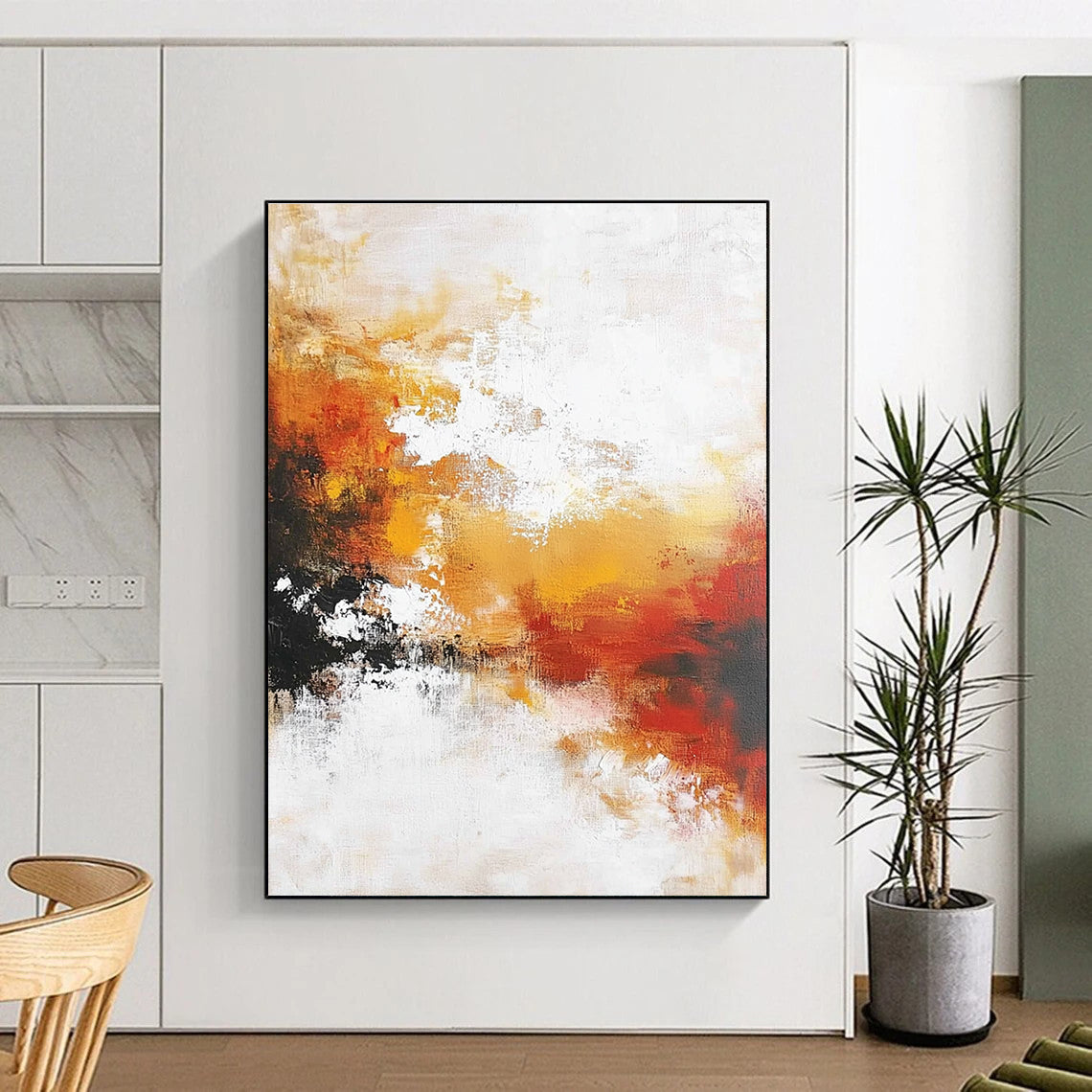 Orange Red Abstract Painting with Fiery Ambience WINK699