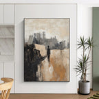 City Silhouette Monochrome Abstract Painting for Industrial - Chic Lofts GAB0883