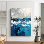 Blue and Gold Abstract Painting for Luxurious Interiors GAB0736