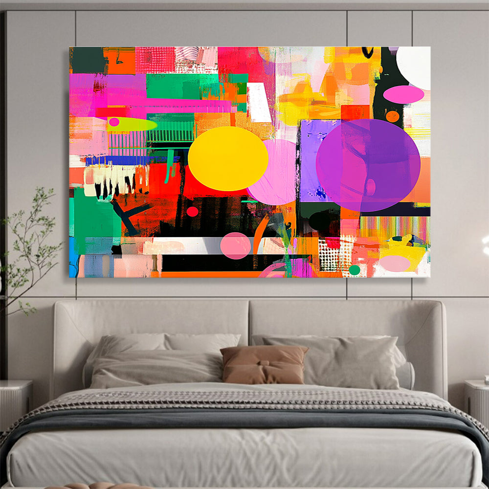 Colorful Geometric Abstract  Playful Shapes and Colors ABS053