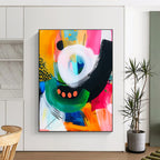 Circular and Curved Shapes Abstract Painting with Playful Rhythm WINK082