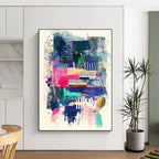 Musical Abstract Fusion Painting with Piano Motifs GAB0101