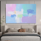 Pastel Color Block Abstract Painting with Delicate Harmony ABS414