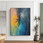 Colorful Textured Abstract Painting with Vivid Layers WINK680