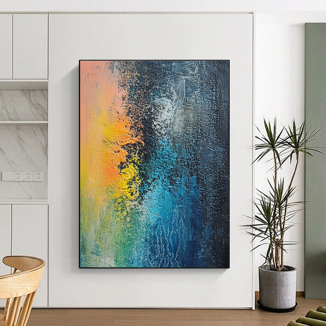 Colorful Textured Abstract Painting with Vivid Layers WINK680