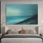 Solitary Beach Figure in Blue Tones ABS090
