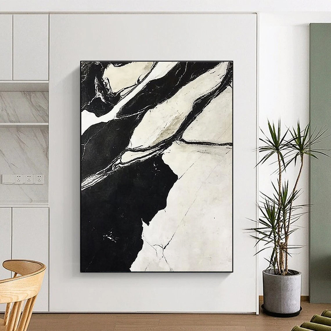 Black White Marble Abstract 2 Painting with Natural Grace WINK744
