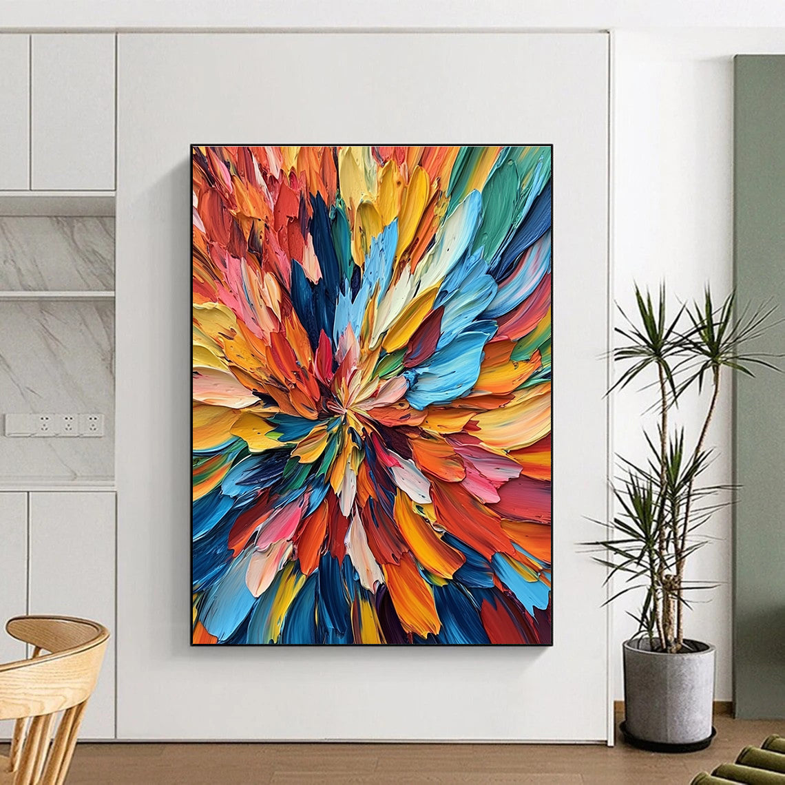 Colorful Flower - like Abstract Painting with Vivid Blossom WINK302