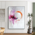 Purple Orange Circular Abstract Painting with Mysterious Allure WINK705