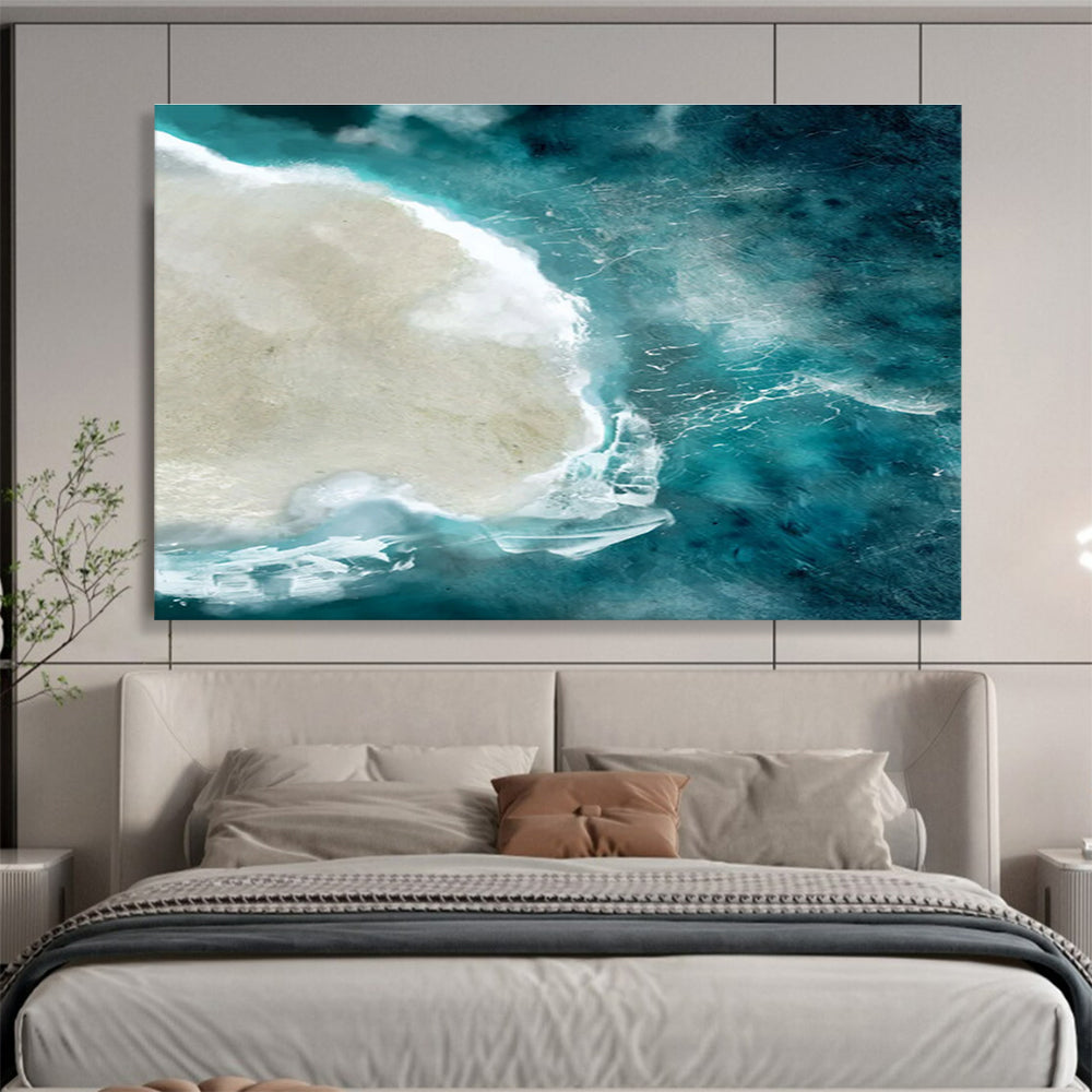 Aerial Island Abstract Painting for Beach Resorts YHT125
