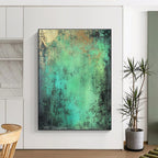 Green and Blue Textured Background Abstract Painting with Fresh Vitality WINK039